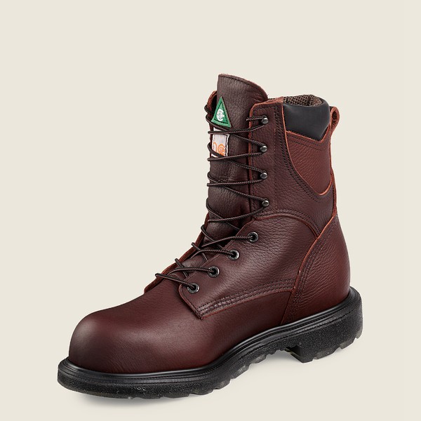 Red Wing Safety Bot Erkek - Supersole® 2.0 - 8-Inch Insulated Waterproof Csa Toe - Bordo - 25OLRZIFB